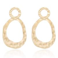 Zinklegierung Ohrringe, oval, goldfarben plattiert, für Frau & hohl, frei von Nickel, Blei & Kadmium, 41x72mm, verkauft von Paar