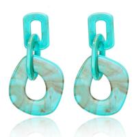 Boucle d'oreille bijoux acrylique, cadre, pour femme, plus de couleurs à choisir, 45x86mm, Vendu par paire