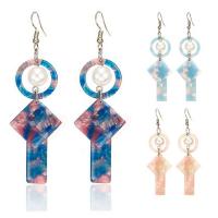 Acrylic Jewelry Earring with Plastic Pearl & Zinc Alloy Geometrical Pattern for woman Sold By Pair