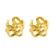 Fashion Earring Cuff and Wraps, Brass, gold color plated, fashion jewelry & hollow, nickel, lead & cadmium free, 11x11x1mm, Sold By Pair