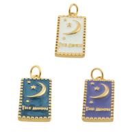 Brass Jewelry Pendants Square gold color plated fashion jewelry & DIY & enamel nickel lead & cadmium free Sold By PC