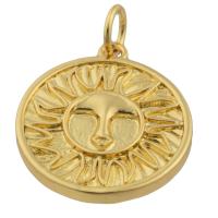 Brass Jewelry Pendants Sun gold color plated fashion jewelry & DIY nickel lead & cadmium free Sold By PC