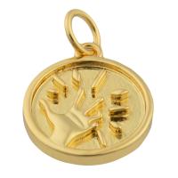 Brass Jewelry Pendants Round gold color plated fashion jewelry & DIY nickel lead & cadmium free Sold By PC