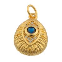 Evil Eye Pendants Brass gold color plated fashion jewelry & DIY & with rhinestone mixed colors nickel lead & cadmium free Sold By PC