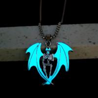 Zinc Alloy Jewelry Necklace Bat plated fashion jewelry & Unisex & luminated nickel lead & cadmium free Length 70 cm Sold By PC