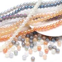 Perles en verre de mode, Des billes de verre, Rond, DIY, plus de couleurs à choisir, protéger l'environnement, sans nickel, plomb et cadmium, 8x8mm, Trou:Environ 1.2mm, Environ 100PC/brin, Vendu par brin