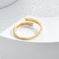 Cubic Zirconia Micro Pave Brass Ring plated fashion jewelry & micro pave cubic zirconia golden nickel lead & cadmium free Inner Approx 17mm Sold By PC