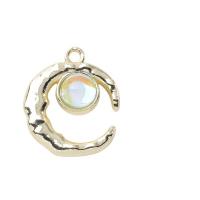 Zinc Alloy Pendant with Mabe Pearl & Resin & Plastic Pearl Moon KC gold color plated DIY Sold By PC