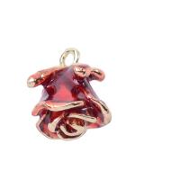 Tibetan Style Pendant, Rose, KC gold color plated, DIY & different styles for choice & enamel, 9-28mm, Sold By PC
