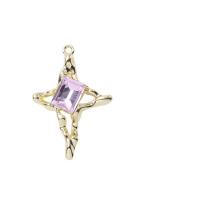 Zinc Alloy Star Pendant KC gold color plated DIY & with rhinestone Sold By PC