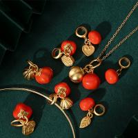 Brass Jewelry Pendants Fruit matte gold color plated DIY 15-17mm Approx 4-5mm Sold By PC