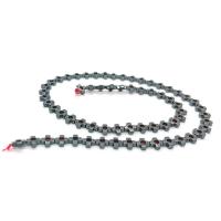 Nicht-magnetische Hämatit Perlen, Kreuz, poliert, DIY & hohl, schwarz, 6mm, verkauft per ca. 40 cm Strang