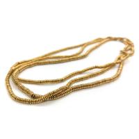 Nicht-magnetische Hämatit Perlen, flache Runde, vergoldet, DIY & verschiedene Größen vorhanden, goldfarben, verkauft per ca. 40 cm Strang