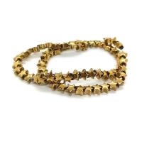 Nicht-magnetische Hämatit Perlen, Stern, vergoldet, DIY & verschiedene Größen vorhanden, goldfarben, verkauft per ca. 40 cm Strang