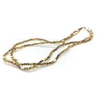 Nicht-magnetische Hämatit Perlen, Quadrat, vergoldet, DIY, goldfarben, 2x2mm, verkauft per ca. 40 cm Strang