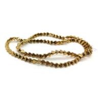 Non Magnetic Hematite Beads Pyramidal real gold plated DIY golden 4mm Sold Per Approx 40 cm Strand