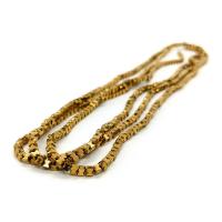 Nicht-magnetische Hämatit Perlen, vergoldet, DIY, goldfarben, 3x3mm, verkauft per ca. 40 cm Strang