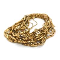 Nicht-magnetische Hämatit Perlen, Quadrat, vergoldet, DIY & verschiedene Größen vorhanden, goldfarben, verkauft per ca. 40 cm Strang