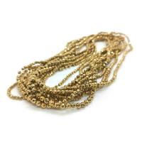 Nicht-magnetische Hämatit Perlen, rund, vergoldet, DIY & verschiedene Größen vorhanden & facettierte, goldfarben, verkauft per 40 cm Strang
