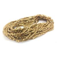 Perles hématites amagnétiques, Hématite, Plaqué d'or, DIY & normes différentes pour le choix, doré, Vendu par Environ 40 cm brin