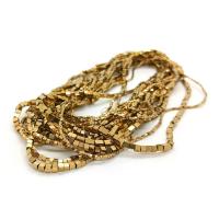 Nicht-magnetische Hämatit Perlen, Rechteck, vergoldet, DIY & verschiedene Größen vorhanden, goldfarben, verkauft per ca. 40 cm Strang