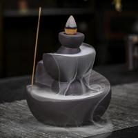 Backflow Incense Burner, Purple Clay, handmade, for home and office & durable & multifunctional, 100x100x100mm, Sold By PC