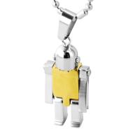 Titanium Steel Pendants, Robot, polished, DIY & Unisex, more colors for choice, nickel, lead & cadmium free, 18x36mm, Sold By PC