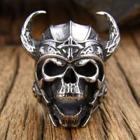 Titanium Steel Finger Ring Skull polished fashion jewelry & for man nickel lead & cadmium free Sold By PC