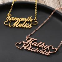 Stainless Steel Jewelry Necklace 304 Stainless Steel with 1.97inch extender chain plated Each custom text must be less than 10 letters   fashion jewelry   Unisex Length Approx 17.72 Inch Sold By PC