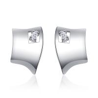 Brass Stud Earring fashion jewelry & micro pave cubic zirconia & for woman nickel lead & cadmium free Sold By Pair