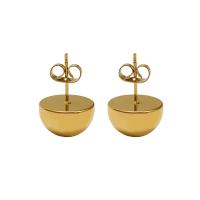 Titanium Steel  Earring, 18K gold plated, fashion jewelry & for woman, golden, 12x7mm, Sold By Pair