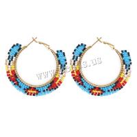 Earring Jewelry Seedbead with Zinc Alloy plated folk style & for woman nickel lead & cadmium free Sold By Pair