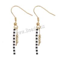 Tibetan Style Drop Earrings, with Seedbead, gold color plated, Bohemian style & for woman, nickel, lead & cadmium free, 5x45mm, Sold By Pair
