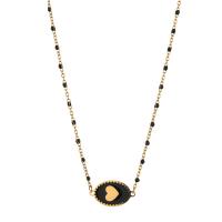 Edelstahl Schmuck Halskette, 304 Edelstahl, mit Verlängerungskettchen von 5cm, Herz, Bohemian-Stil & für Frau & Emaille, keine, Länge:ca. 45 cm, verkauft von PC
