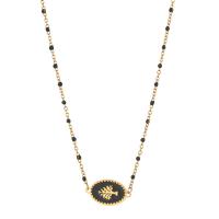 Edelstahl Schmuck Halskette, 304 Edelstahl, mit Verlängerungskettchen von 5cm, Baum des Lebens, Bohemian-Stil & für Frau & Emaille, keine, Länge:ca. 45 cm, verkauft von PC