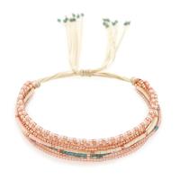 Seedbead Bracelet, with Knot Cord, handmade, Bohemian style & adjustable & for woman, 135x15mm, Length:Approx 28 cm, Sold By PC