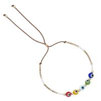 Seedbead Armband, mit Knotenschnur & Lampwork, rund, handgemacht, Bohemian-Stil & einstellbar & für Frau, Länge:ca. 28 cm, verkauft von PC