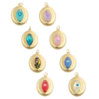 Evil Eye Pendants Brass with Resin gold color plated fashion jewelry & DIY nickel lead & cadmium free Sold By PC