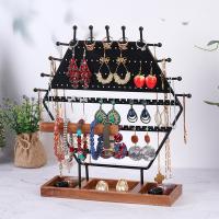 Multi Purpose Display, Iron, with Wood, Hexagon, durable & multifunctional, black, 315x82x320mm, Sold By PC