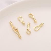 Brass Jewelry Clasps, plated, DIY, golden, nickel, lead & cadmium free, 7x16mm, 2PCs/Bag, Sold By Bag