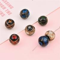 Gold Foil Lampwork Beads, Round, DIY & different size for choice, more colors for choice, Sold By PC
