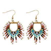 Seedbead Tassel Earring with Zinc Alloy gold color plated vintage & for woman Sold By Pair