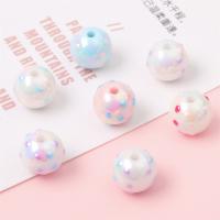 Perles  acrylique plaqué , Rond, DIY, plus de couleurs à choisir, 16mm, Trou:Environ 3mm, 4PC/sac, Vendu par sac
