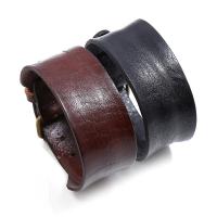 cuir de peau de vache bracelet, avec fer, Placage, pour homme, plus de couleurs à choisir, 31mm, Longueur:Environ 10.4 pouce, Vendu par PC
