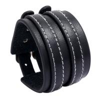 PU Leather Bracelet, with Tibetan Style, plated, fashion jewelry & multilayer & for man, more colors for choice, 43mm, Length:Approx 10.4 Inch, Sold By PC
