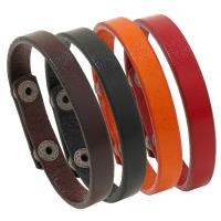 Cowhide Bracelet, with Iron, plated, fashion jewelry & for man, more colors for choice, 10mm, Length:Approx 9 Inch, Sold By PC