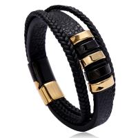 PU Leather Bracelet, with Tibetan Style, plated, different styles for choice & for man, Sold By PC