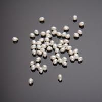 Rice ferskvandskulturperle Beads, Ferskvandsperle, Ris, du kan DIY, hvid, 4.5-5mm, Solgt af PC