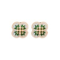 Zinc Alloy Stud Earring with Plastic Pearl fashion jewelry & for woman & enamel & with rhinestone nickel lead & cadmium free Sold By Pair
