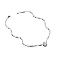 Zinc Alloy smykker halskæde, poleret, mode smykker & forskellige stilarter for valg & for kvinde & med rhinestone, sølv, Solgt af PC